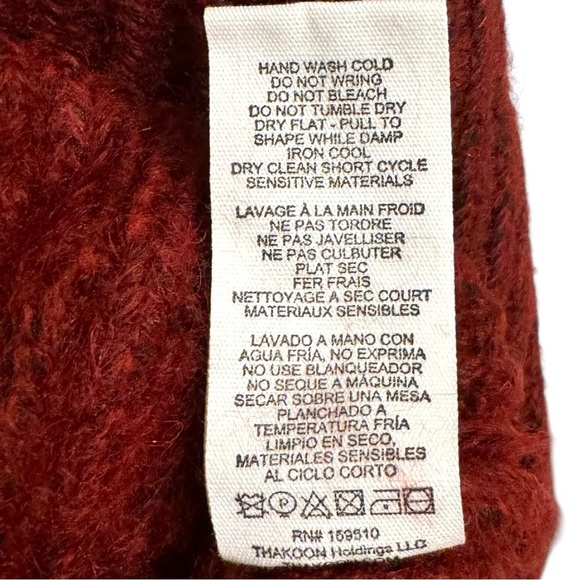 THAKOON‎ Woomen's Burgundy Chunky Scarf Turtleneck Sweater Size XS - Picture 13 of 13